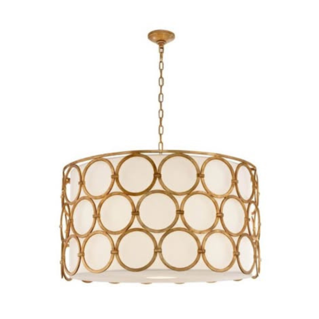 Visual Comfort 37” Gold Chandelier by Suzanne Kasle